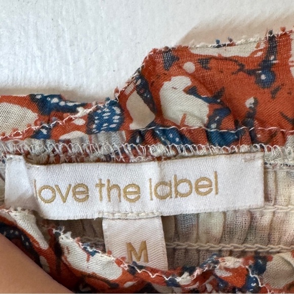 Love the Label Floral Paisley Smocked Tiered Ruffle Orange Blue Maxi Dress M - Picture 15 of 16